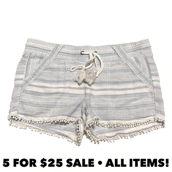Jolt Pants - Jolt Striped Linen Shorts
